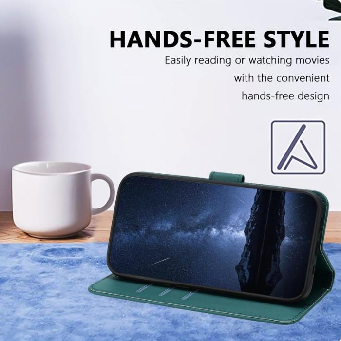 OEM - Samsung Galaxy A57 Fodral KonstLäder Ställ - Grön