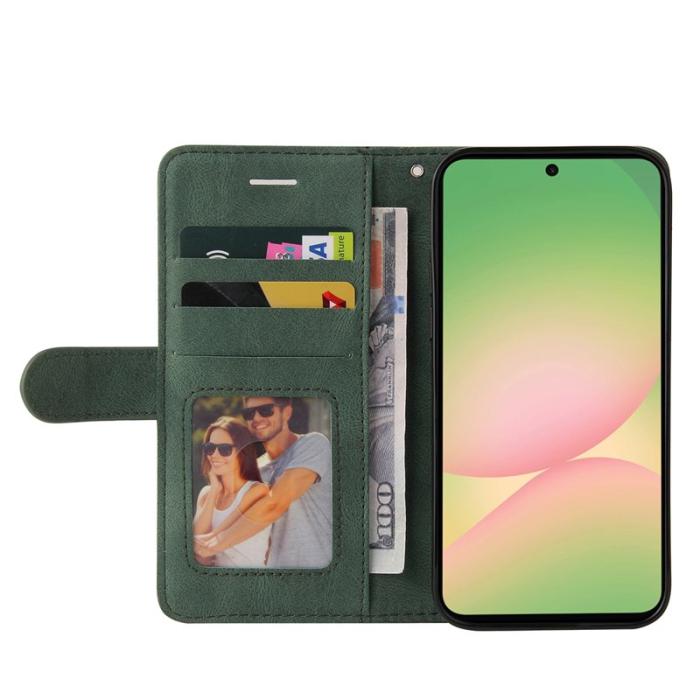 OEM - Samsung Galaxy A57 Plånboksfodral Konstläder Ställfunktion - Grön