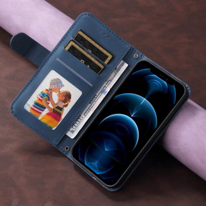 OEM - Samsung Galaxy A57 Plånboksfodral Konstläder Stöd med Rem - Blå