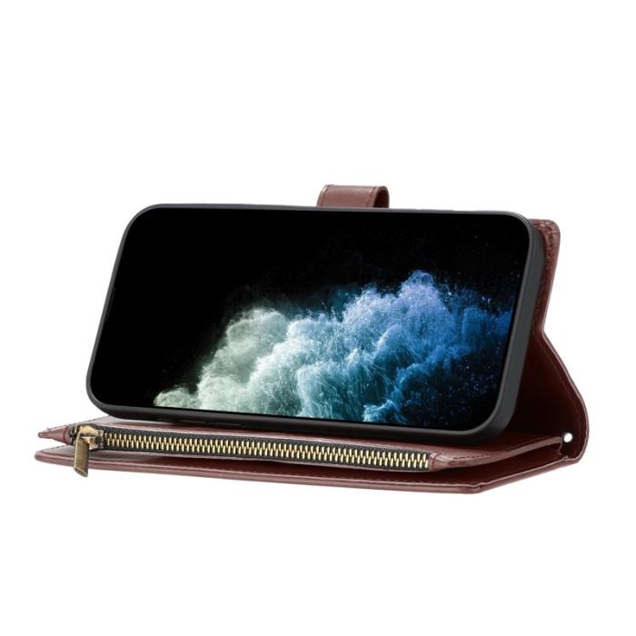 OEM - Samsung Galaxy A57 Plånboksfodral Konstläder Stöd Skydd - Brun