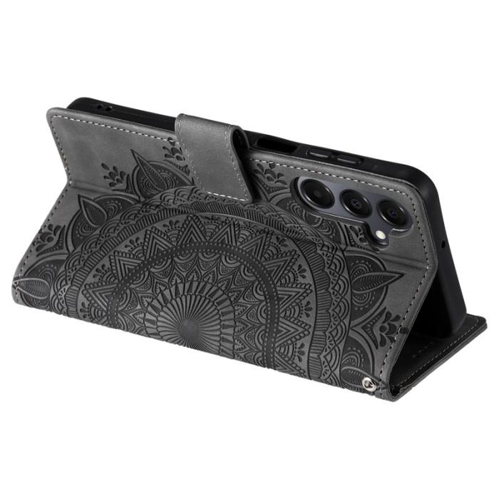 OEM - Samsung Galaxy A57 Plånboksfodral Imprinted Totem Konstläder - Grå