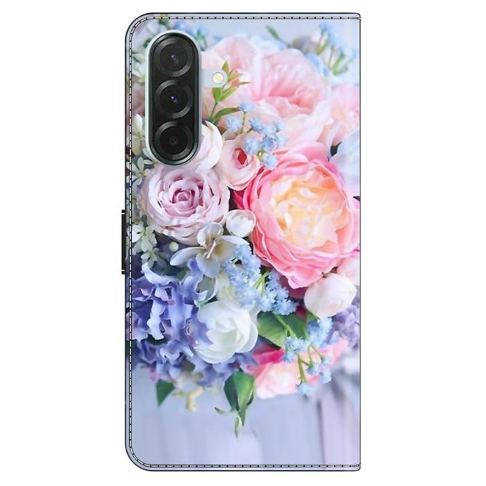OEM - Samsung Galaxy A57 Plånboksfodral Konstläder 3D Mönster - Färgglad Blomma
