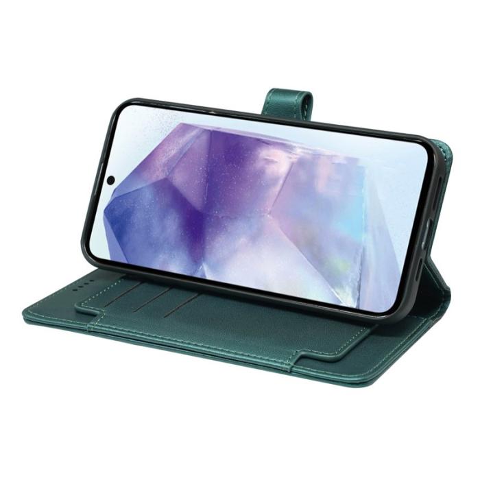 OEM - Samsung Galaxy A57 Fodral Konstläder 9 Kortfack - Grön