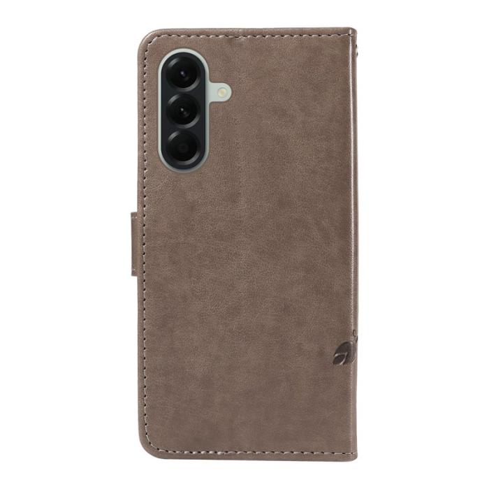 OEM - Samsung Galaxy A57 Plånboksfodral Konstläder Blommönster - Grå