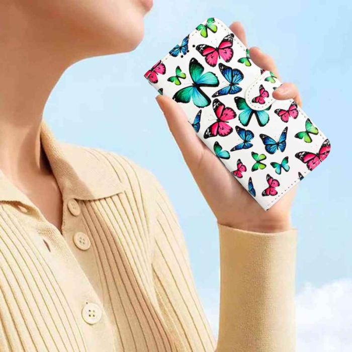 OEM - Samsung Galaxy A57 Plånboksfodral Konstläder Tryckt Mönster - Fjärilar