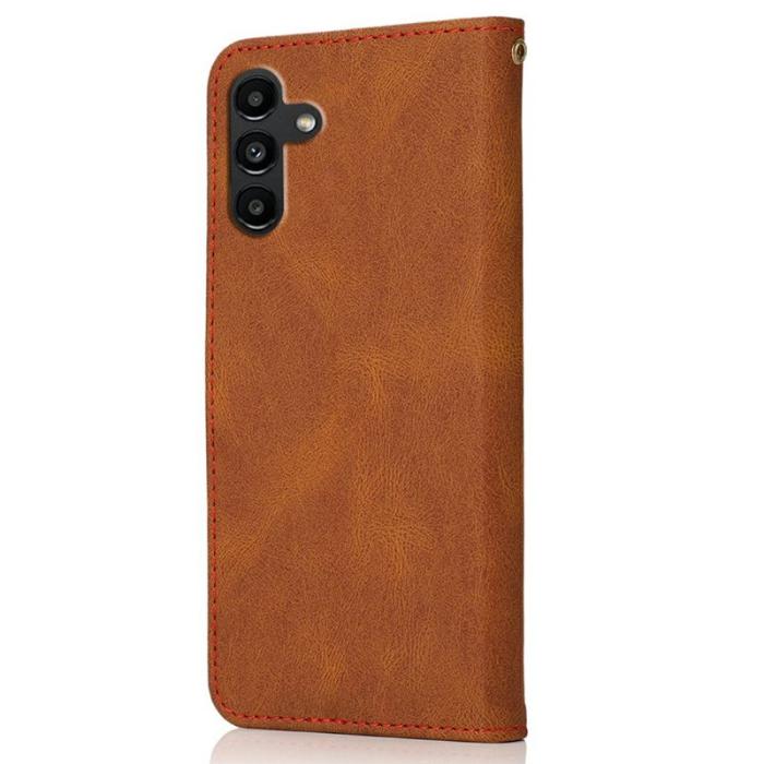 OEM - Samsung Galaxy A57 Plånboksfodral Konstläder - Brun / Röd