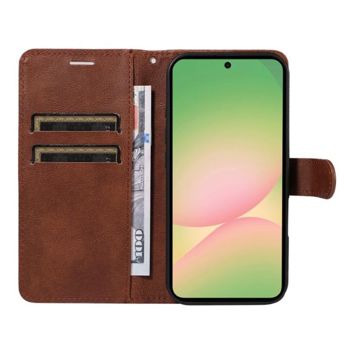 OEM - Samsung Galaxy A57 Plånboksfodral Konstläder Med Rem Ställfunktion - Brun