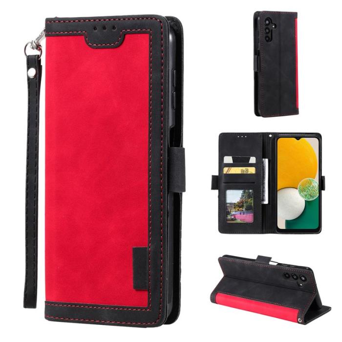 OEM - Samsung Galaxy A57 Plånboksfodral Konstläder RFID-Skydd - Röd