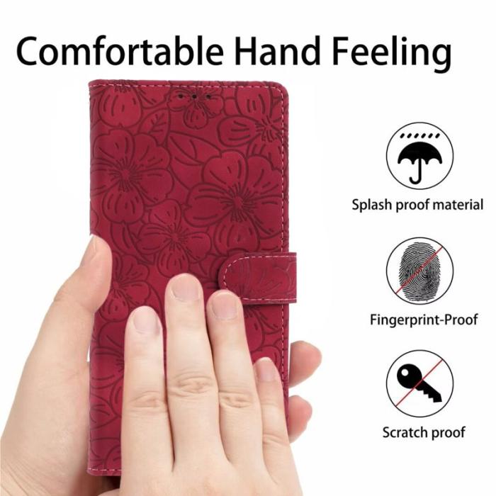 OEM - Samsung Galaxy A57 Plånboksfodral Konstläder Ställ Skydd - Vinröd