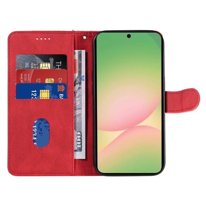 OEM - Samsung Galaxy A57 Plånboksfodral Konstläder Ställfunktion - Röd