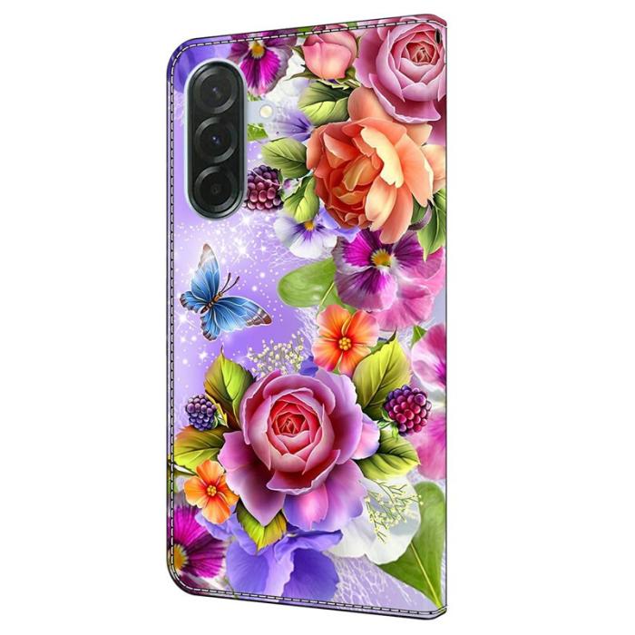 OEM - Samsung Galaxy A57 Plånboksfodral Mönstertryck Konstläder - Blommor