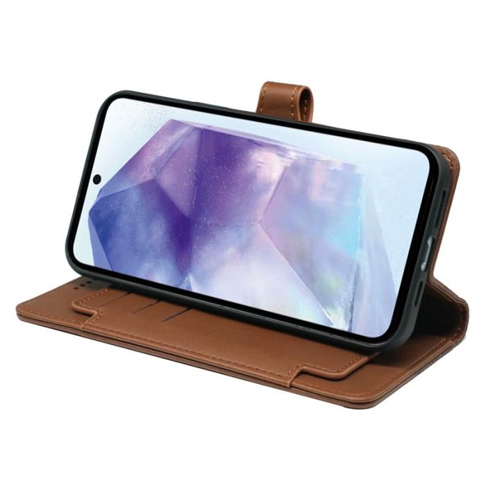 OEM - Samsung Galaxy A57 Fodral PU Läder 9 Kortfack - Brun
