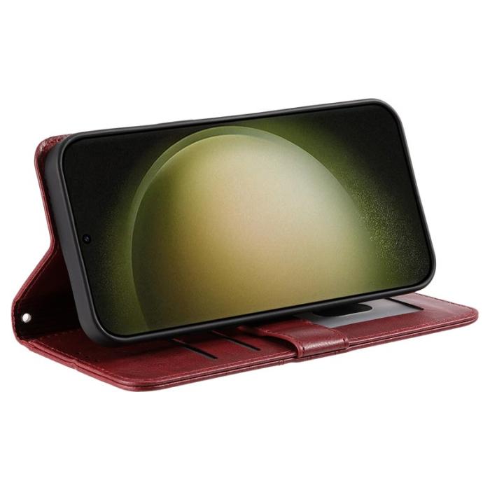 OEM - Samsung Galaxy A57 Plånboksfodral Konstläder Anti-Fall - Vinröd