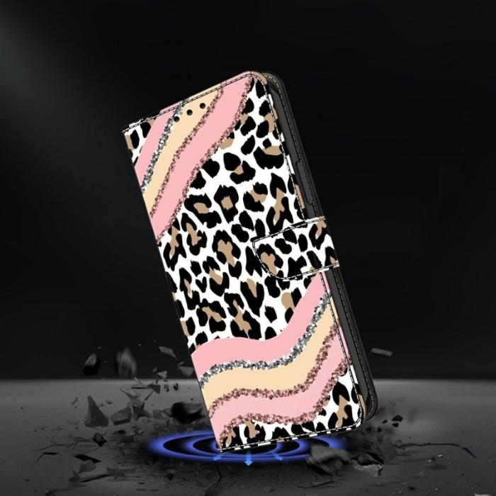 OEM - Samsung Galaxy A57 Plånboksfodral Konstläder Flip Skydd - Randig Leopard