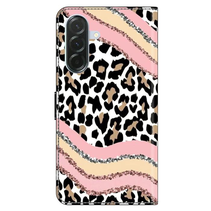 OEM - Samsung Galaxy A57 Plånboksfodral Konstläder Flip Skydd - Randig Leopard