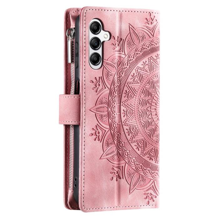 OEM - Samsung Galaxy A57 Plånboksfodral Konstläder Mandala Blommönster - Roséguld