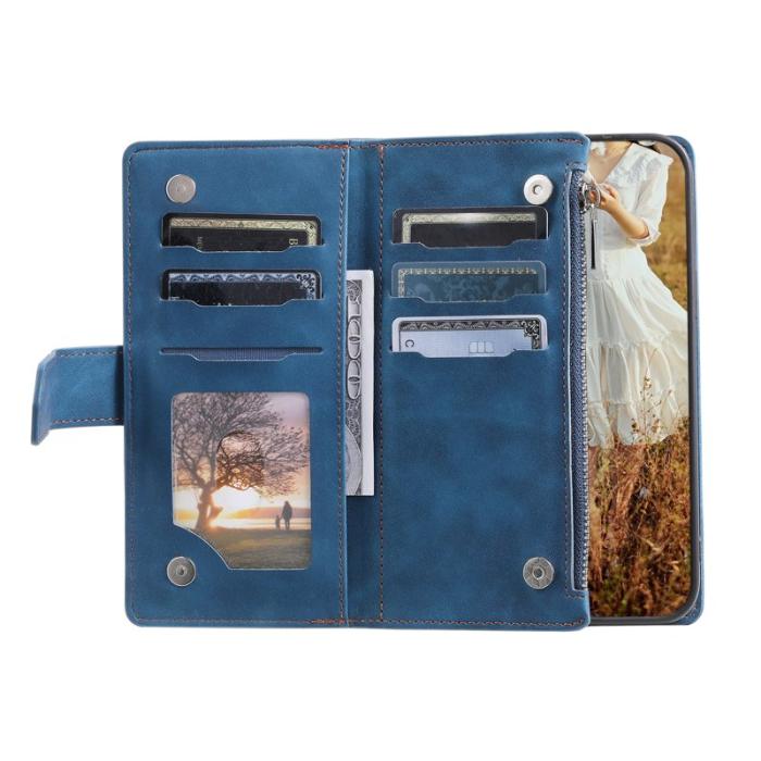 OEM - Samsung Galaxy A57 Plånboksfodral Konstläder med Handledsrem - Blå