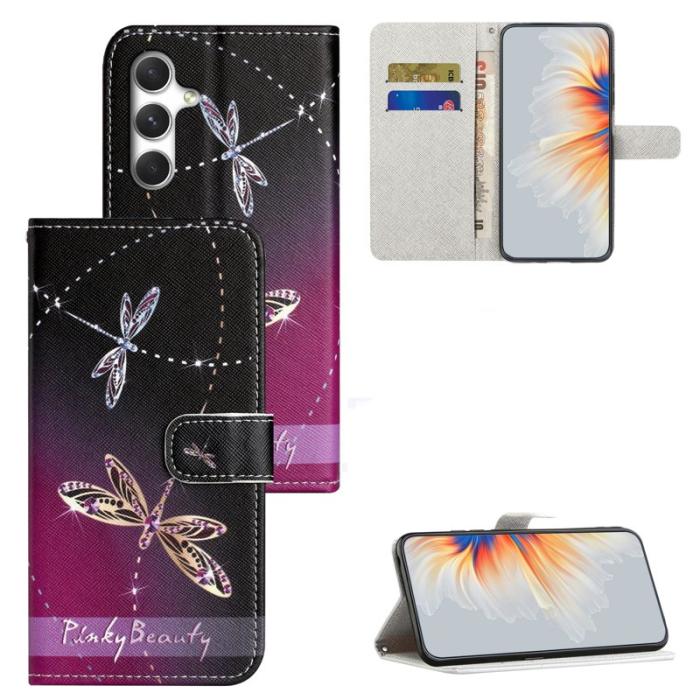 OEM - Samsung Galaxy A57 Plånboksfodral Konstläder Mönstertryck - Dragonfly