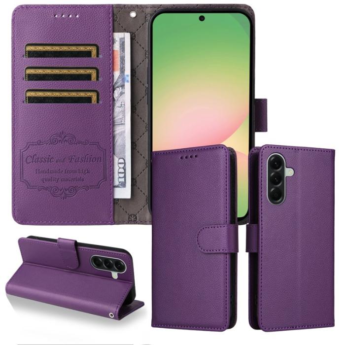 OEM - Samsung Galaxy A57 Plånboksfodral Konstläder RFID Skydd - Lila