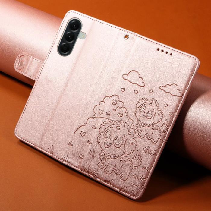 OEM - Samsung Galaxy A57 Plånboksfodral Konstläder RFID Skydd - Rosa