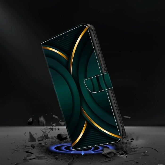 OEM - Samsung Galaxy A57 Plånboksfodral Konstläder Ställ - Guld Kontur