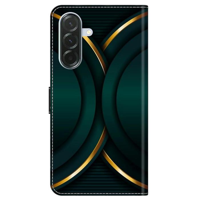 OEM - Samsung Galaxy A57 Plånboksfodral Konstläder Ställ - Guld Kontur