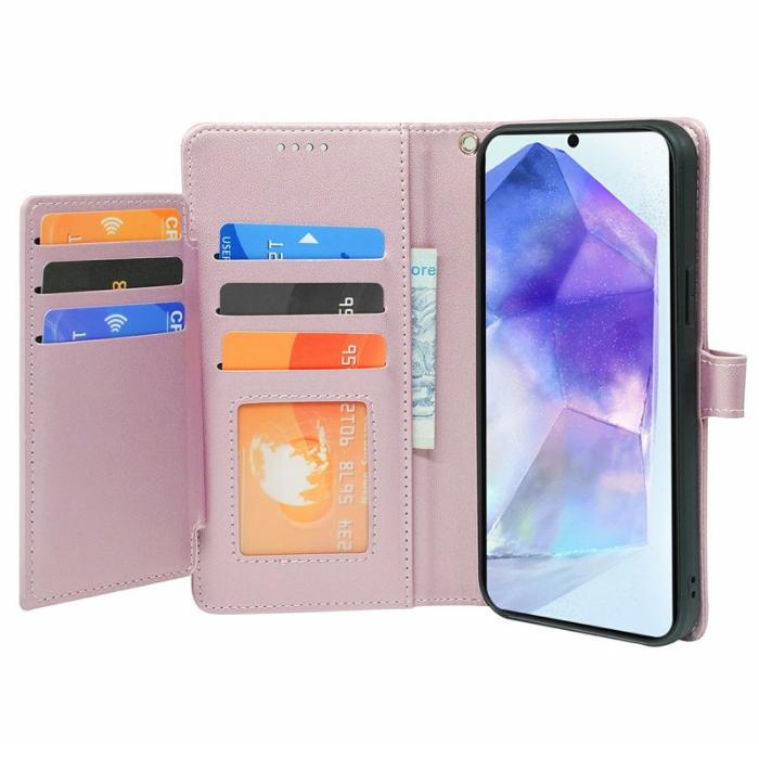 OEM - Samsung Galaxy A57 Fodral PU Läder Ställ - Roséguld