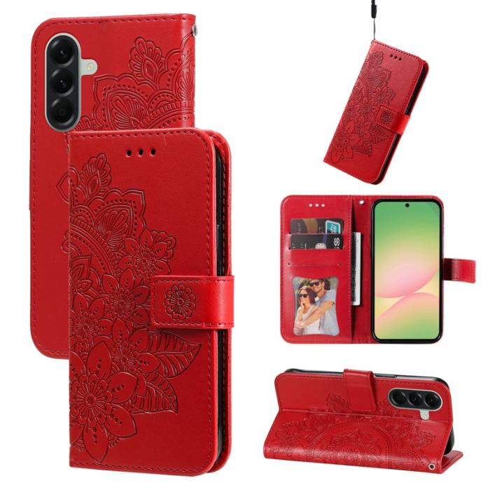 OEM - Samsung Galaxy A57 Plånboksfodral Konstläder Ställ Skydd - Röd