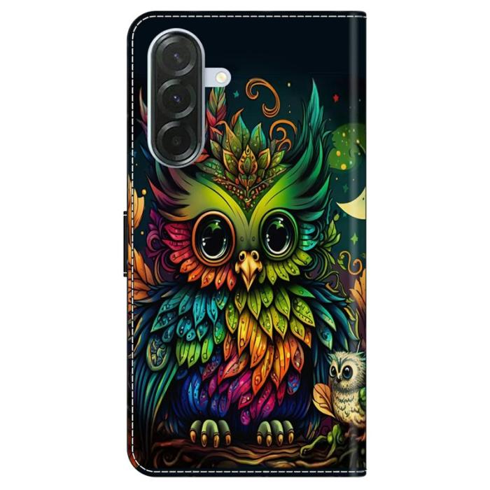 OEM - Samsung Galaxy A57 Plånboksfodral TPU + Konstläder - Färgglad Uggla