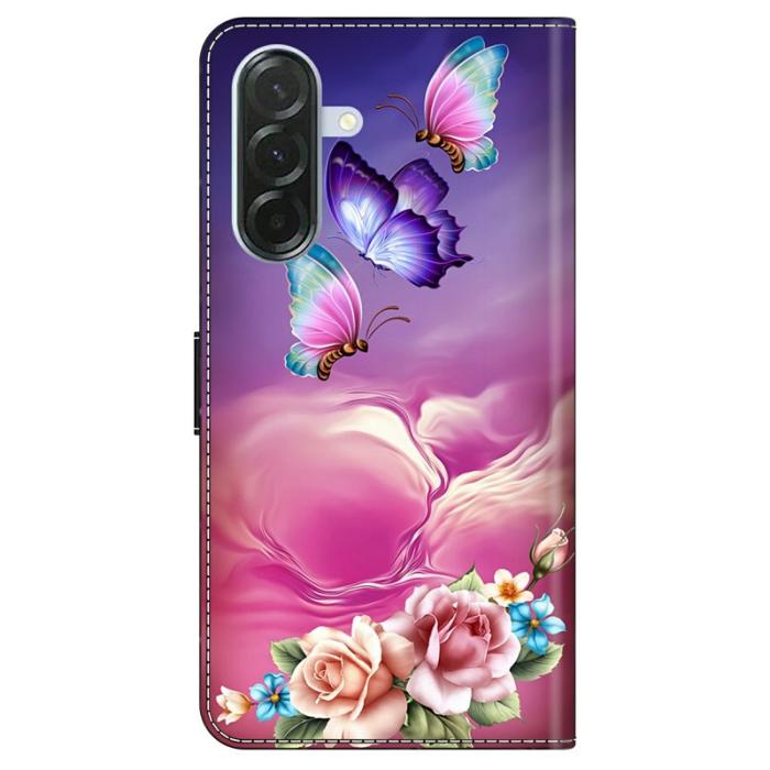 OEM - Samsung Galaxy A57 Plånboksfodral TPU + Konstläder Flip - Butterfly Flower