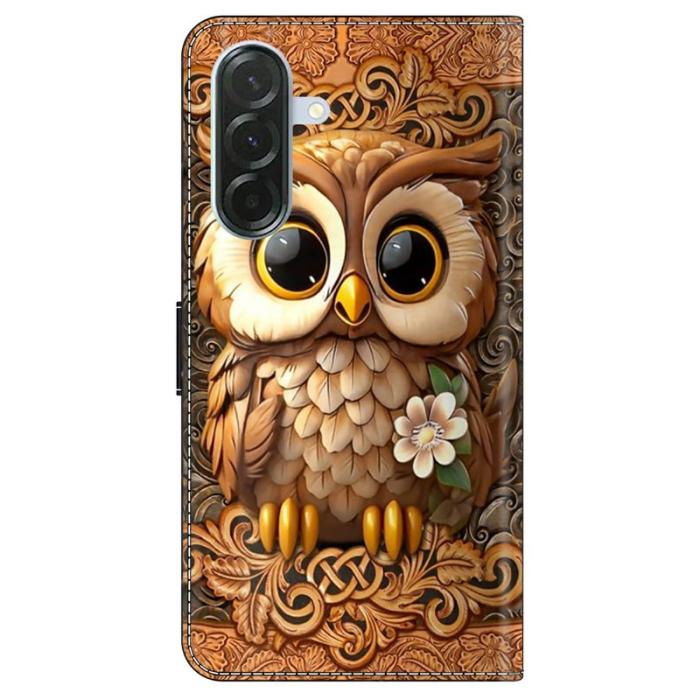 OEM - Samsung Galaxy A57 Plånboksfodral TPU + Konstläder Flip - Röd Uggla