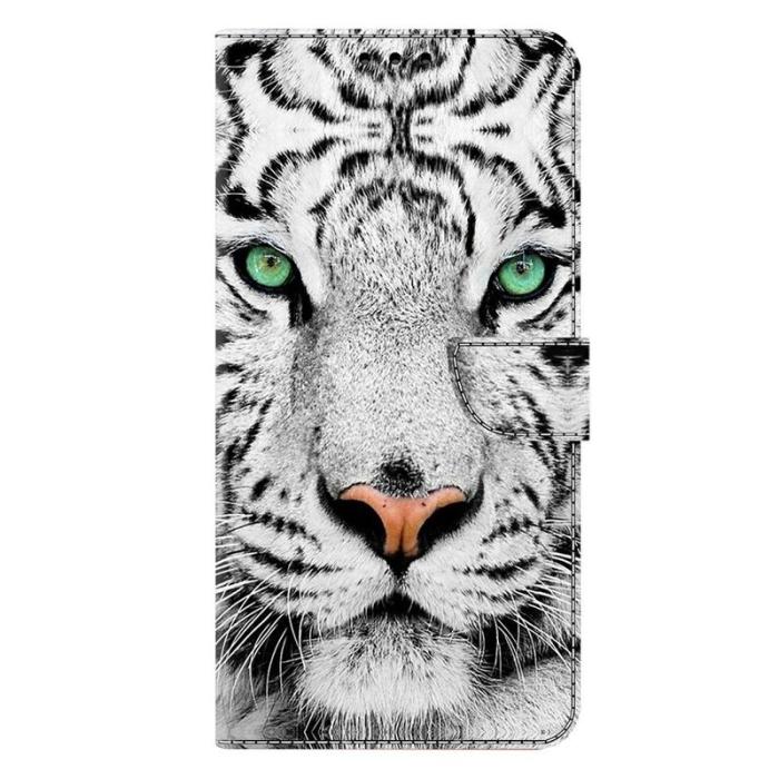OEM - Samsung Galaxy A57 Plånboksfodral TPU + Konstläder Tryckt Mönster - Tiger Face