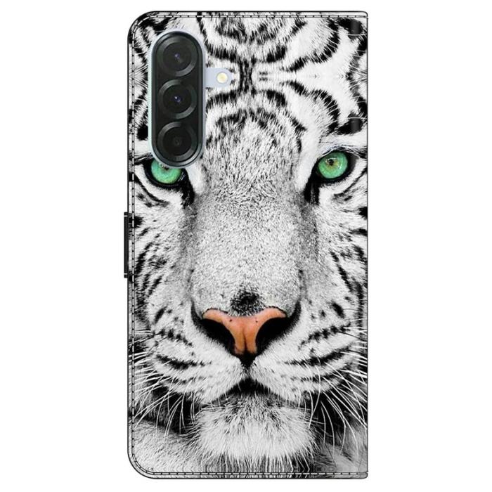 OEM - Samsung Galaxy A57 Plånboksfodral TPU + Konstläder Tryckt Mönster - Tiger Face