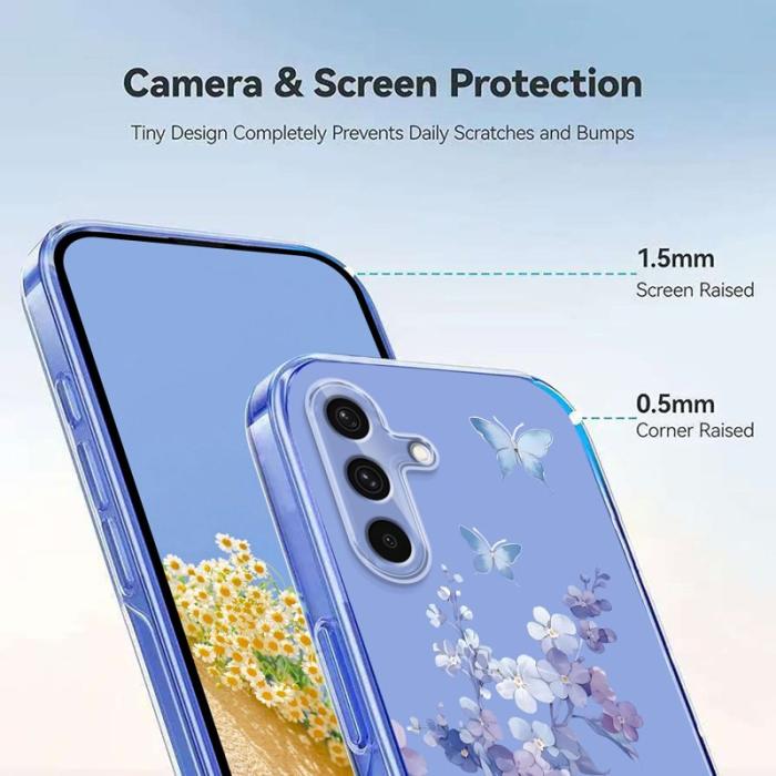 OEM - Samsung Galaxy A57 Mobilskal TPU Blommönster - Violett