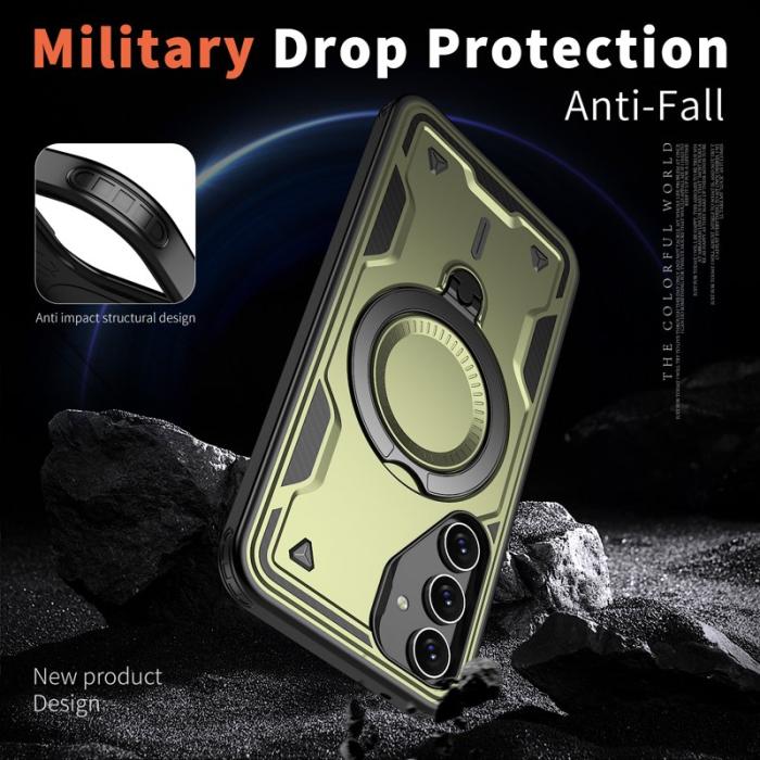 N/A - Samsung Galaxy S23 FE Skal Plast Militärskydd - Olivgrön