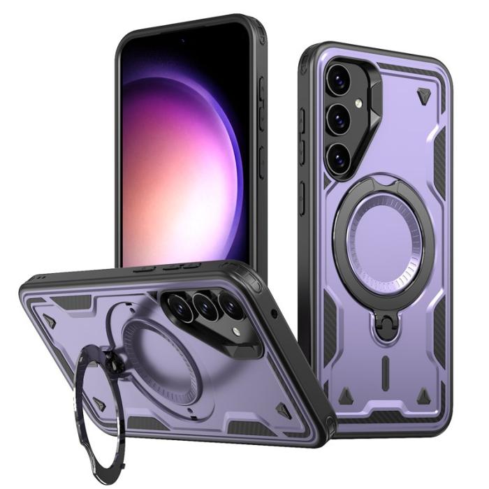 N/A - Samsung Galaxy S23 FE Skal Plast Militärskydd Kickstand - Lila