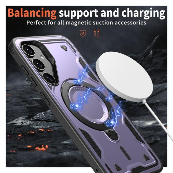 N/A - Samsung Galaxy S23 FE Skal Plast Militärskydd Kickstand - Lila