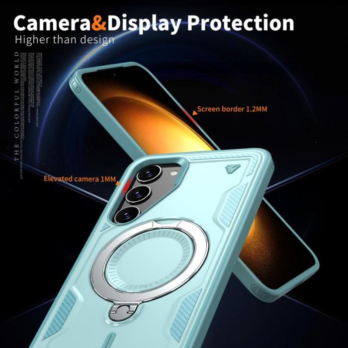 N/A - Samsung Galaxy S23+ Skal Plast Militärskydd Kickstand - Baby Blue