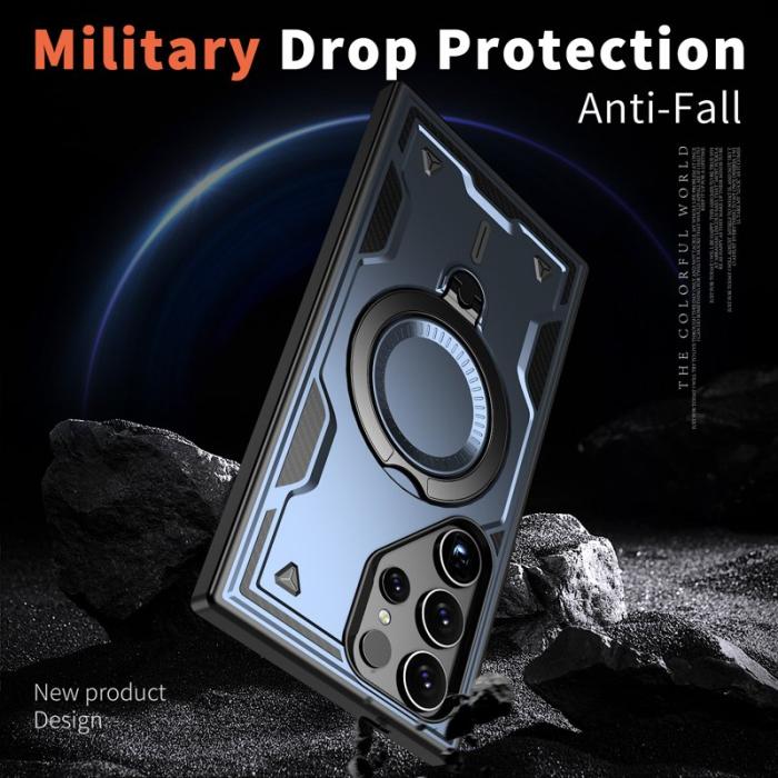 N/A - Samsung Galaxy S23 Ultra Skal Plast Militärskydd - Blå