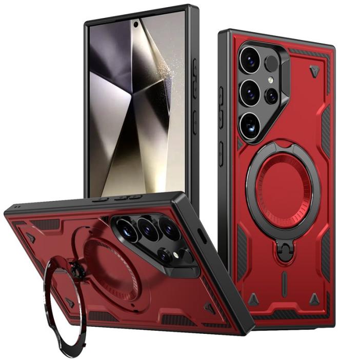 N/A - Samsung Galaxy S23 Ultra Skal Plast Militärskydd - Röd