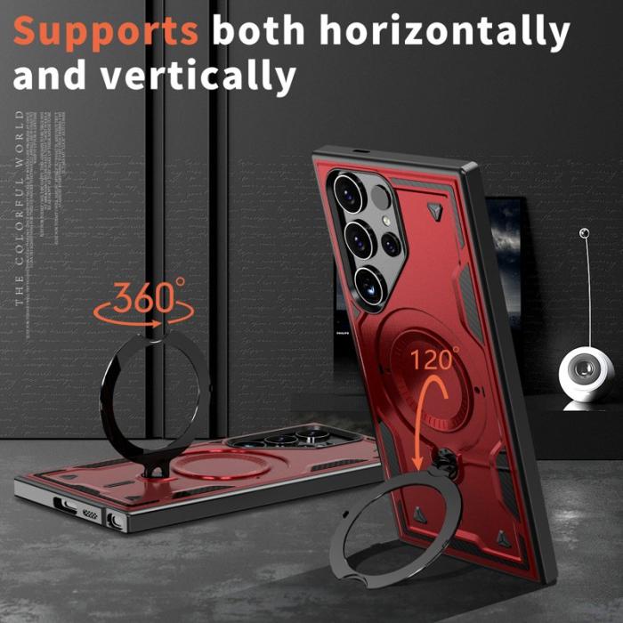 N/A - Samsung Galaxy S23 Ultra Skal Plast Militärskydd - Röd