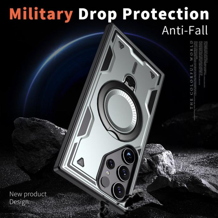 N/A - Samsung Galaxy S23 Ultra Skal Plast Militärt Skydd - Grå