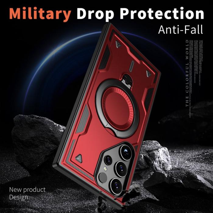 N/A - Samsung Galaxy S24 Ultra Skal Plast Militärskydd - Röd