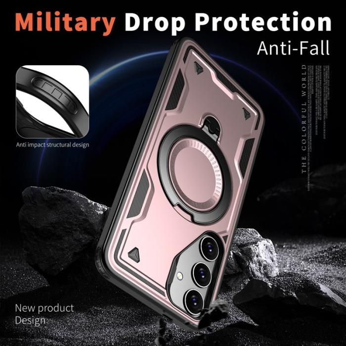 N/A - Samsung Galaxy S25/S24 Skal Plast Militärskydd - Roséguld