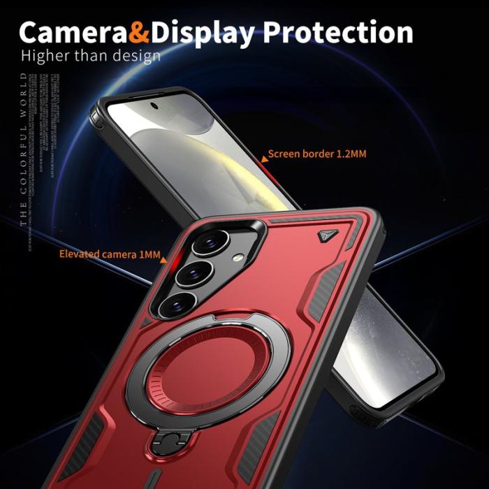 N/A - Samsung Galaxy S25+ Skal Plast Militärt Skydd - Röd