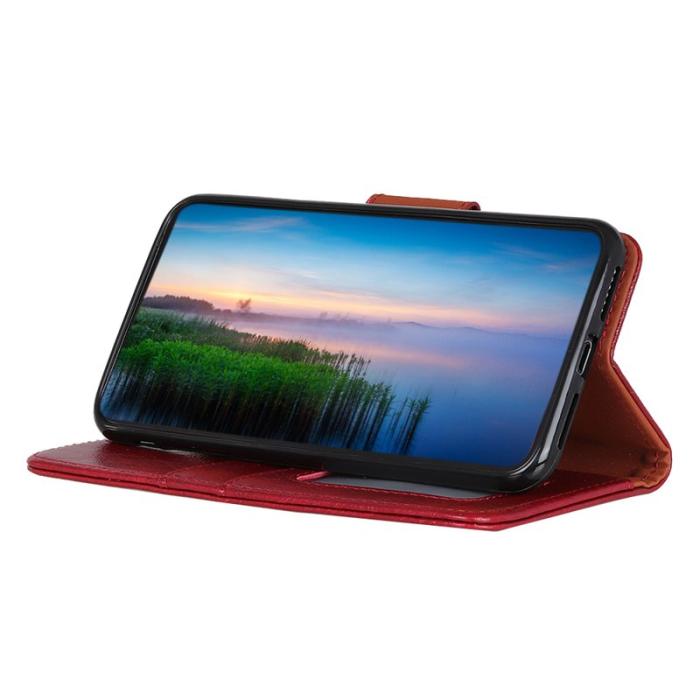 OEM - Samsung Galaxy S26 Edge Plånboksfodral Äkta Läder - Röd