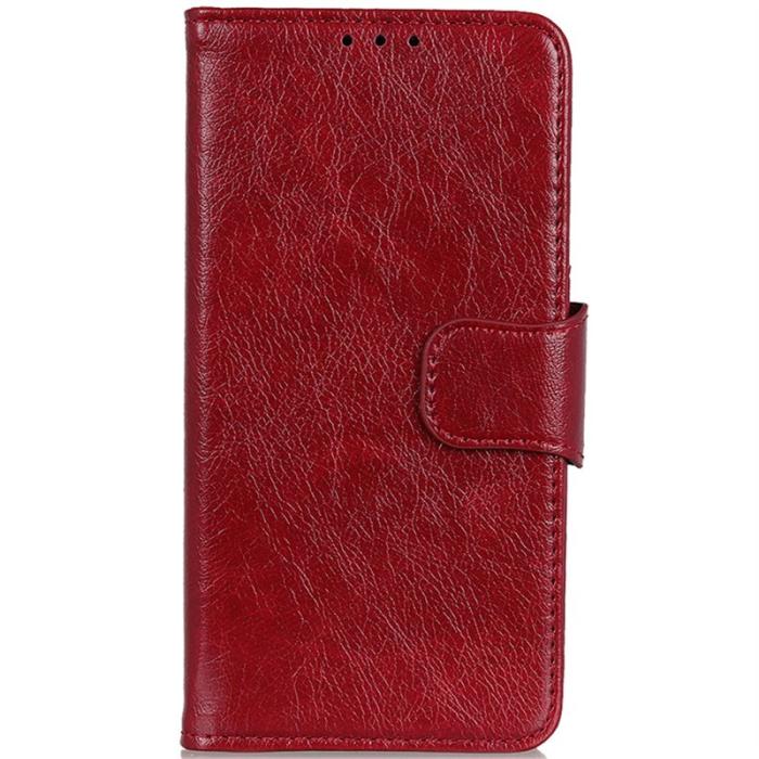 OEM - Samsung Galaxy S26 Edge Plånboksfodral Äkta Läder - Röd