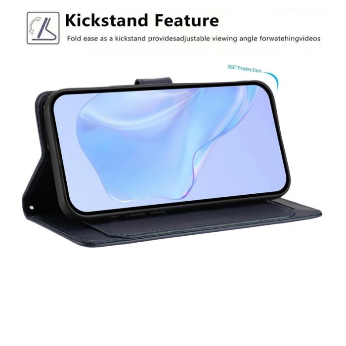 OEM - Samsung Galaxy S26 Edge Plånboksfodral Konstläder Ställ - Blå