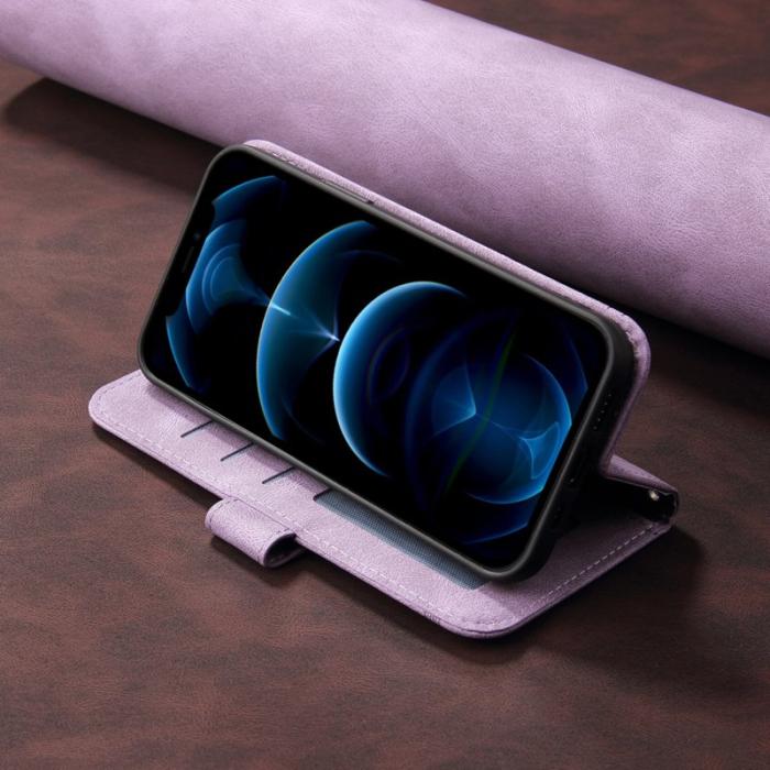 OEM - Samsung Galaxy S26 Edge Plånboksfodral Konstläder Ställ med Rem - Lila