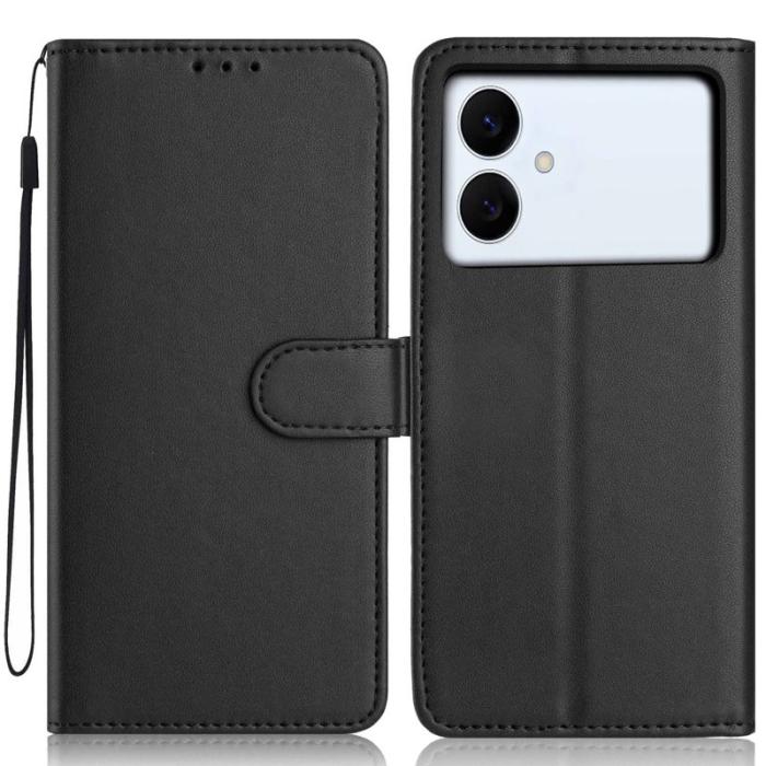 OEM - Samsung Galaxy S26 Edge Plånboksfodral Konstläder Ställ - Svart